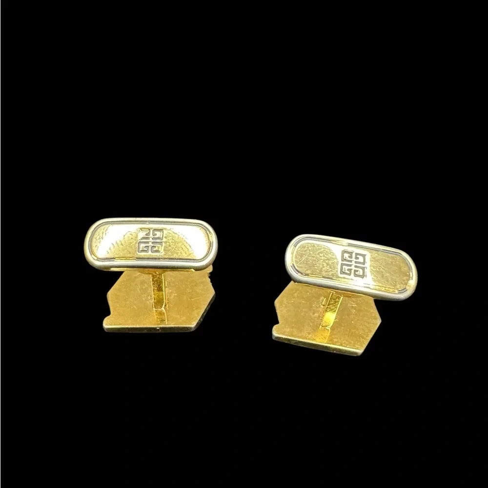 Givenchy Gold and Silver Cufflinks and Tie Clip Set